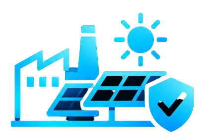 Industrial Solar Power Infrastructure Icon - Hydro Green